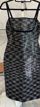 HERVE LEGER Black Sleeveless Sequin Accented Bandage Dress Sz S $1800 - $465.20