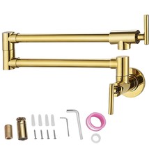 VEVOR Pot Filler Faucet, Solid Brass Commercial Wall Mount Kitchen Stove Faucet  - $97.81