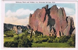 Colorado Postcard Colorado Springs Gateway Rock &amp; Hidden Inn - £2.34 GBP