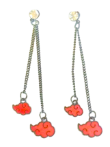 NARUTO AKATSUKI Red Cloud Dangle Rhinestone Post Earrings - £6.75 GBP