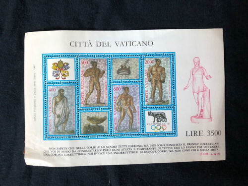 Primary image for Vatican stamps souvenir sheet 1987 SC#788-91 summer Olympics uncancelled