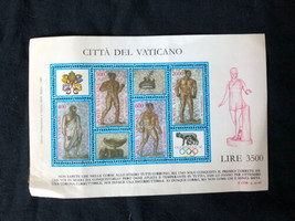 Vatican stamps souvenir sheet 1987 SC#788-91 summer Olympics uncancelled - £7.75 GBP
