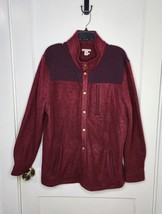 Carbon 2 Cobalt Shirt Mens XL Burgundy Knit Fleece Snap Heavy Weight Sha... - $18.70