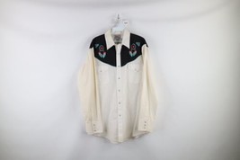 Vintage 90s Rockabilly Mens Large Southwestern Rodeo Pearl Snap Button S... - £37.96 GBP