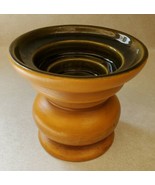 Vintage Haeger Pottery Candle Holder #3074 - Orange &amp; Brown Made in USA - £31.06 GBP