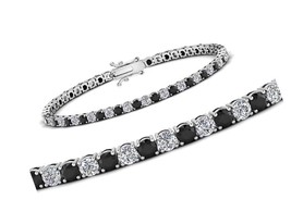 Top Grade Realistic 12 Carats 4mm Black and White Simulated - $292.66