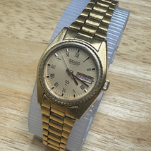 VTG Seiko Quartz Watch 2626-0159 Women Gold one Fluted Bezel New Battery 6.5&quot; - £26.15 GBP