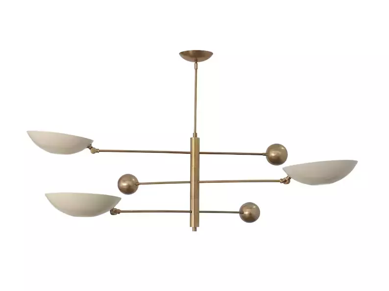 3 Light Pendant Modern Mid Century Brass Sputnik Chandelier Italian Ceil... - £283.34 GBP