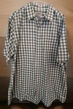 L.L. Bean Shirt Mens Large Tall Checkered Short Sleeve Button Up Cotton ... - $16.82