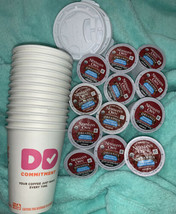 Keurig K Cups Newman&#39;s Own &amp; Dunkin Donuts Disposable Cups &amp; Travel Tumbler FREE - £15.63 GBP