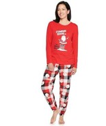 Womens Pajamas Christmas Santa Coming Soon Red Plaid 2 pc Top Pants-sz 2XL - $29.70