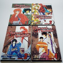 Lot of 4 Rurouni Kenshin Vols 1 2 3 4 Graphic Novels Manga Books Shonen Jump Viz - £31.93 GBP
