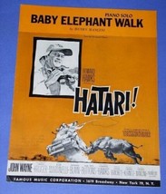 John Wayne Sheet Music Vintage 1961 Baby Elephant Walk Hatari Henry Mancini - £11.70 GBP