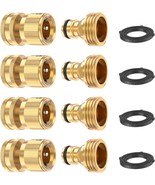 Kesfitt Garden Hose Quick Connector Solid Brass,3/4 Inch Ght Thread, 4 Sets - $33.99