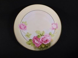 Hand Painted Large Plate Beautiful Roses Bavarian German Charger Artist Signed - £17.86 GBP