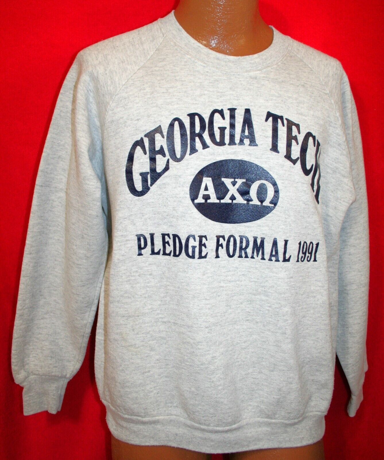 Primary image for Vintage ALPHA CHI OMEGA 1991 Georgia Tech Pledge Formal SWEATSHIRT XL Sorority