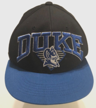 Duke Blue Devils Black Embossed Ncaa Baseball Hat Acc 90s Basketball Cap 1 Size - £14.27 GBP