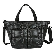 Winter Warm Tote Women&#39;s Bag Nylon Waterproof Quilted Plaid Female  Crossbody Ba - £100.59 GBP