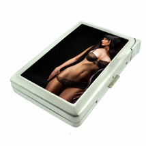 Russian Pin Up Girls D8 Cigarette Case with Built in Lighter Metal Wallet - $19.75