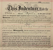 1897 Antique Deed Indenture Alsace Pa Seymour Garrigues To A Geissler Reading Pa - £36.77 GBP