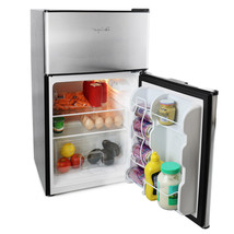 MegaChef 3.2 Cubic Feet 2 Door Refrigerator/Freezer in Stainless Steel - £202.03 GBP