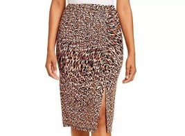Women Kenneth Cole Newyork Ruched Skirt Leopard Print B4HP - £13.58 GBP+