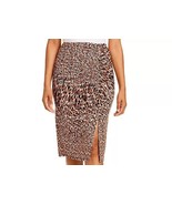 Women Kenneth Cole Newyork Ruched Skirt Leopard Print B4HP - £12.93 GBP+