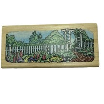 Garden Arbor N053 Landscape Picket Fence Flowers Stampendous Rubber Stamp NR-749 - $9.72