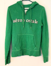 Aeropostale women S  zip close sweat shirt hood green - £7.75 GBP