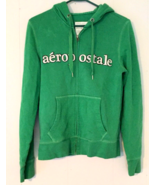 Aeropostale women S  zip close sweat shirt hood green - £7.77 GBP