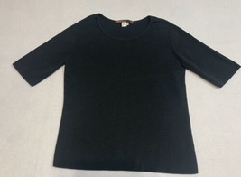 Peruvian Connection Sweater Womans Medium Black Pima Cotton Peru Snap Cl... - £25.81 GBP