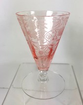 Cambridge ROSALIE Footed Cordial Liquor Tumbler Glass Pink Etched 3-5/8 ... - £11.86 GBP