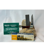 2002 Buck Folding Prince Pocket Knife Single Blade Lock Back With Stone ... - £39.07 GBP