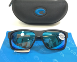 Costa Sunglasses Half Moon 06S9026-1160 Black Square Blue Mirror Polariz... - $158.73