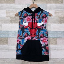 NBA Chicago Bulls Floral Logo Sleeveless Hoodie Sweatshirt Black Womens ... - $24.74