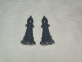 2 Black Bishops Replacement Parts/Pieces for Radio Shack Chess Champion ... - £4.94 GBP
