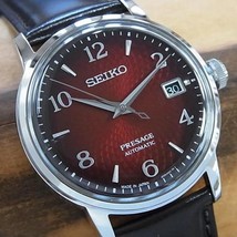 Seiko Presage Cocktail Red Dial Leather Strap Watch SRPE41J1 (Fedex 2 Day Ship) - £307.51 GBP