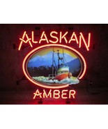 New Alaskan Amber Wall Decor Real Glass Neon Sign 20&quot;x16&quot;   - £122.71 GBP