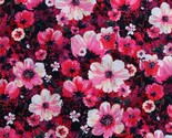 Cotton Lawn Flowers Floral Blooms Pink Magenta Fabric Print by the Yard ... - $11.95
