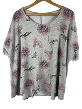 Maurices Size 2 2X Knit Top Shirt Floral Print Short Sleeve Tee Popover ... - £26.70 GBP