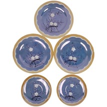 Takito TT Lusterware Cherry Blossom Plates &amp; Saucers Hand Paint - $261.89 MXN