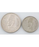2 Egipcio Monedas Egipto 1939 5 Piastre 1941 5 Milliemes Casi que No Ha - $131.28 CAD