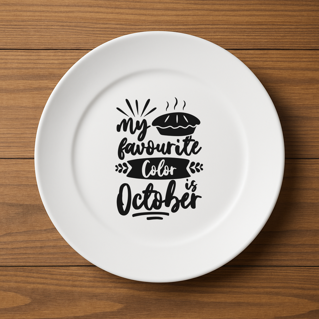 Favorite Color Is October Plate - $14.98+