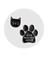 Animal Enamel Pins: Black Cat Paw Print, Who Rescued Who? - €21,55 EUR Animal Enamel Pins: Black Cat Paw Print, Who Rescued Who? - €21,55 EUR