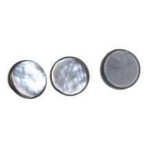 Lot 3 Buttons Vintage Gray Silver Iridescent 14 mm Diameter Shank - £3.95 GBP