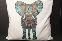 Monika Strigel Boho Summer Elephant Decorative Pillow Cover Insert 19x19 throw - £17.47 GBP