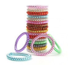 6pcs Elastic Hairbands Spiral Hair Ties Headwear Accessories Telephone Wire - £7.98 GBP