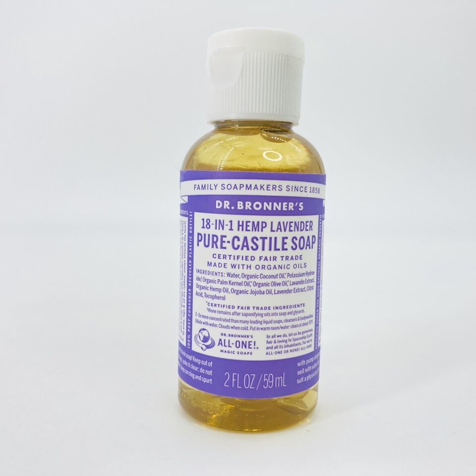 Dr Bronner’s 18 in 1 Hemp Lavender Pure Castile 2 Oz Soap Organic Oils - $2.97