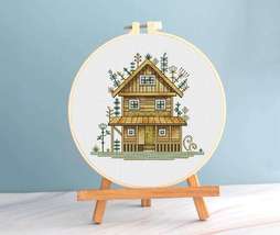Grandmas house cross stitch pattern pdf -  countryside home embroidery  - $5.79