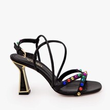 The Aurora Black Leather Strappy Women Sandal image 9